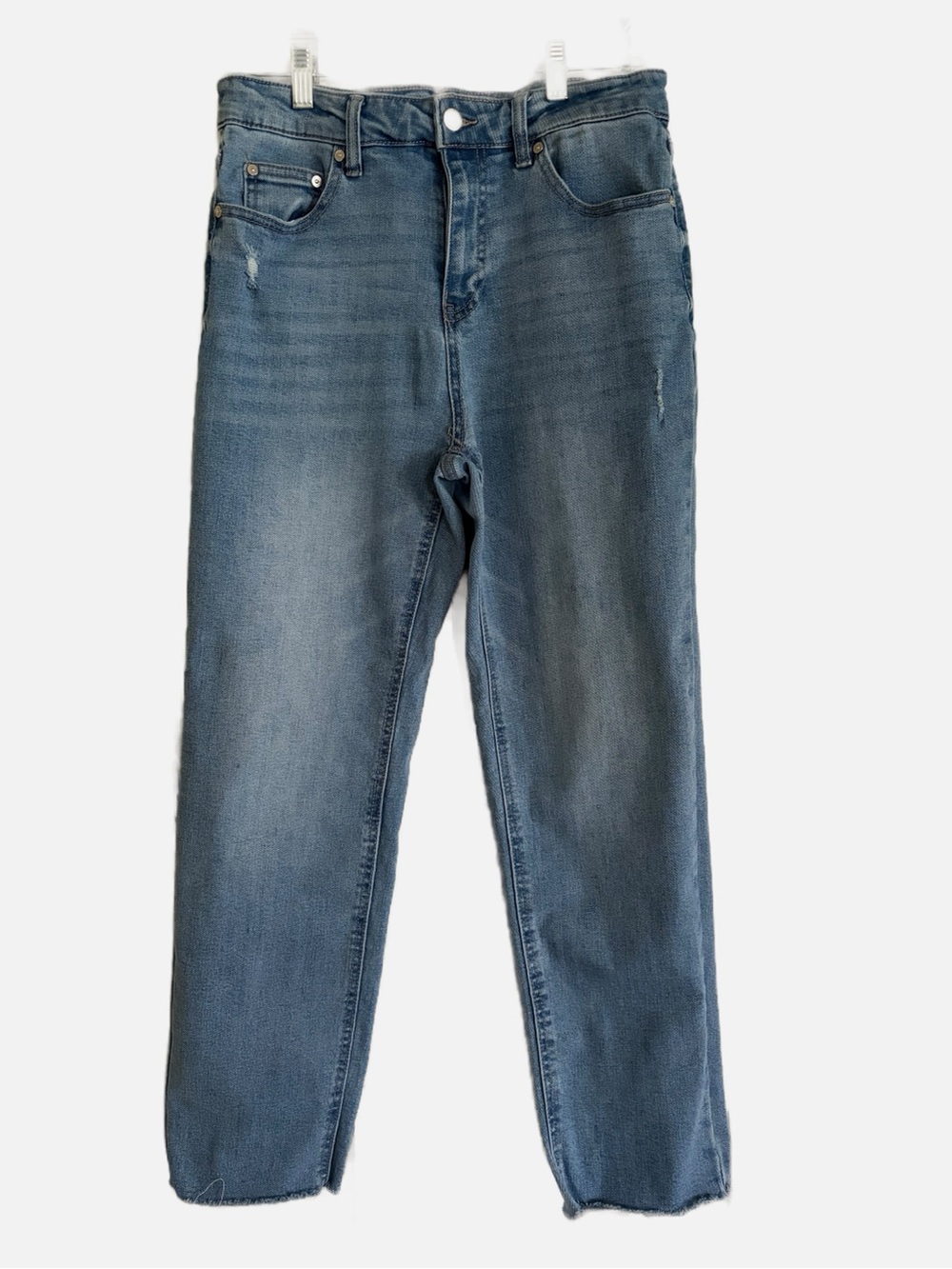 Oat New York Women's High-Rise Washed Medium Blue Straight Jeans 8/29